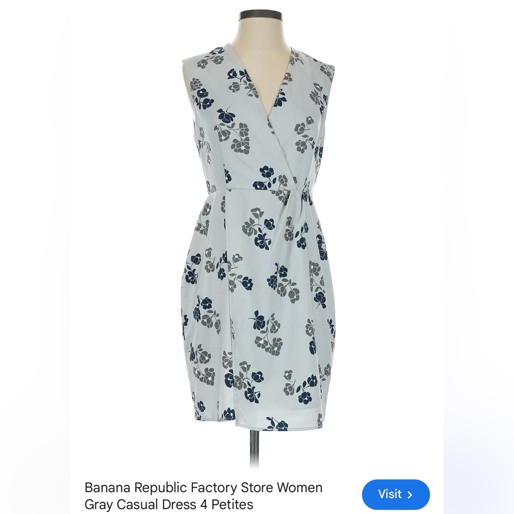 Banana Republic Floral Mini Dress in Blue and Gray